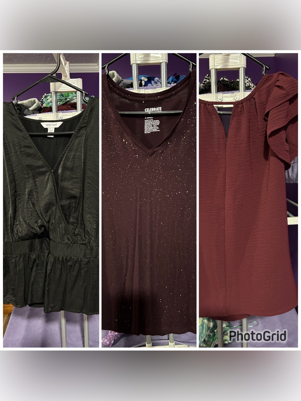 Lot of 3 Dressy Tops Size XS Sparkle Shine Night Out